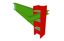 Column to beam moment connection with haunch and two simply connected orthogonal beams (continuous column)